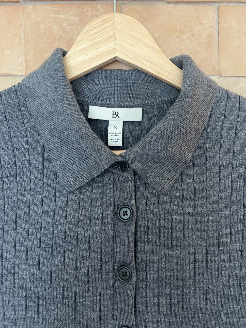BR Ribbed Merino Sweater Polo - Picture 2 of 8